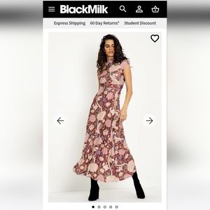 NWT Blackmilk CRAY HIGH NECK CAP SLEEVE MAXI DRESS